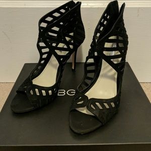 BCBG Drita Black Suede Heels